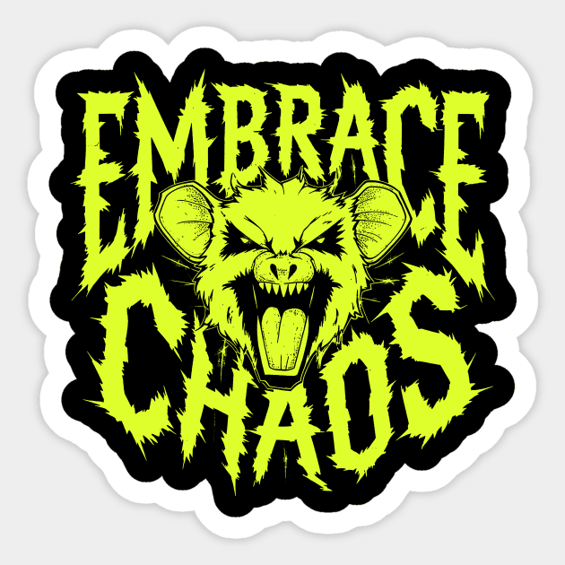 Possum Embrace Chaos, 90s Inspired Sticker by Hamza Froug